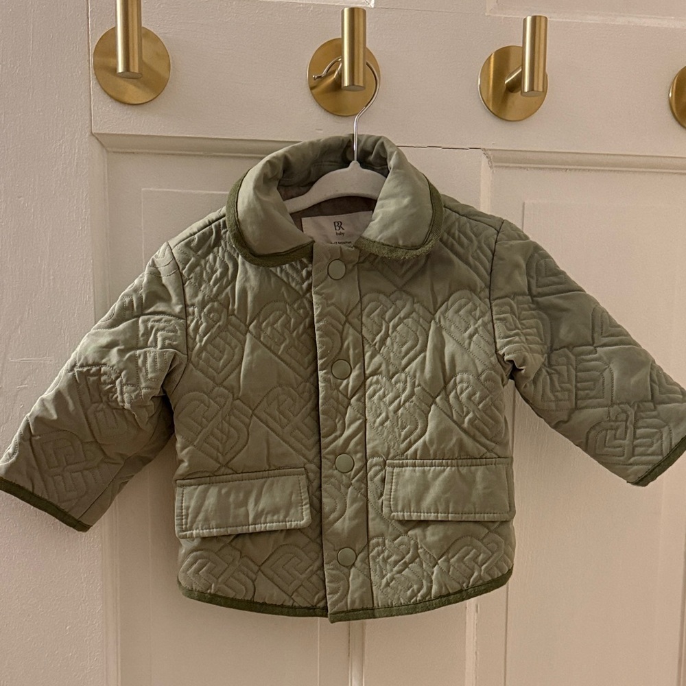 Banana Republic Baby Quilted Barn Jacket in Olive Green